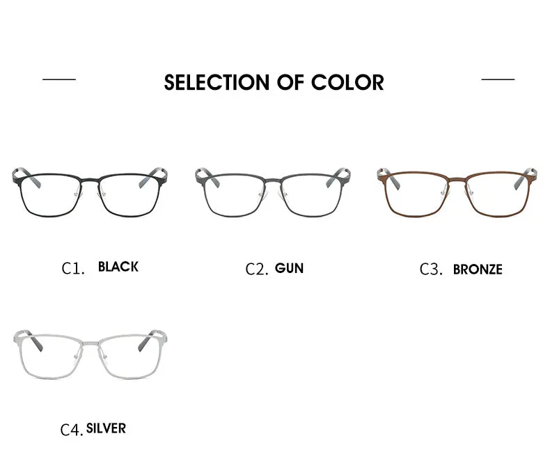 Hdcrafter Men's Full Rim Square Alloy Frame Eyeglasses P6266
