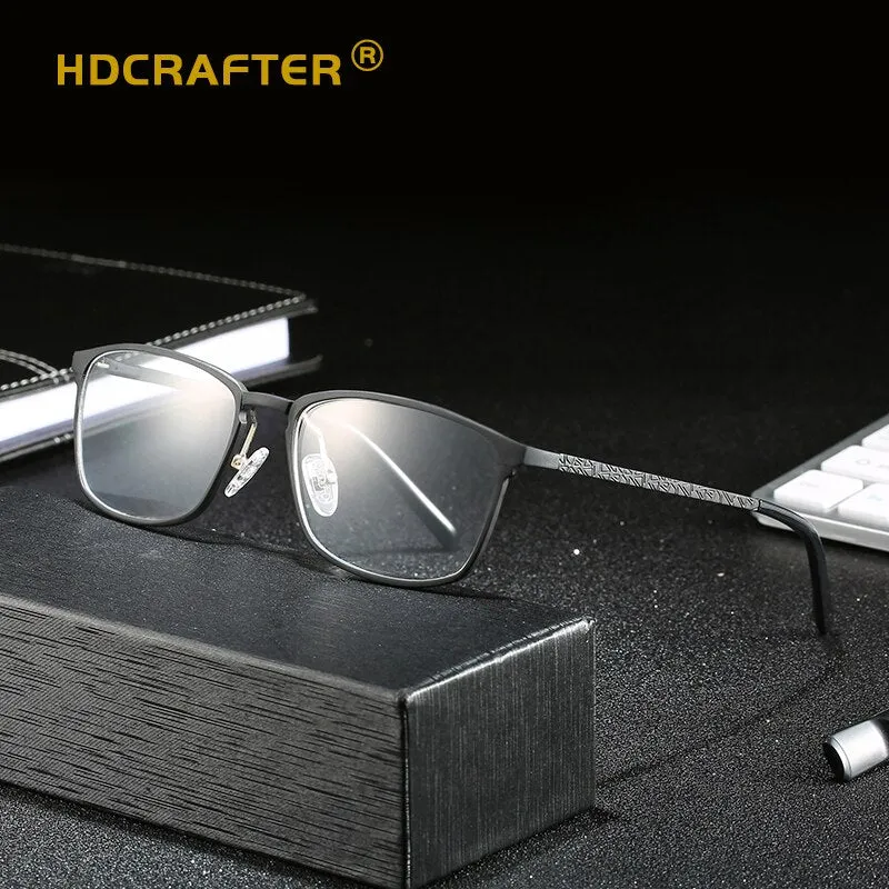 Hdcrafter Men's Full Rim Square Alloy Frame Eyeglasses P6266