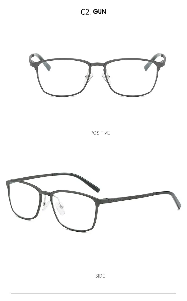 Hdcrafter Men's Full Rim Square Alloy Frame Eyeglasses P6266