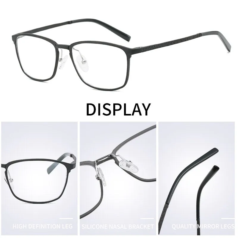Hdcrafter Men's Full Rim Square Alloy Frame Eyeglasses P6266