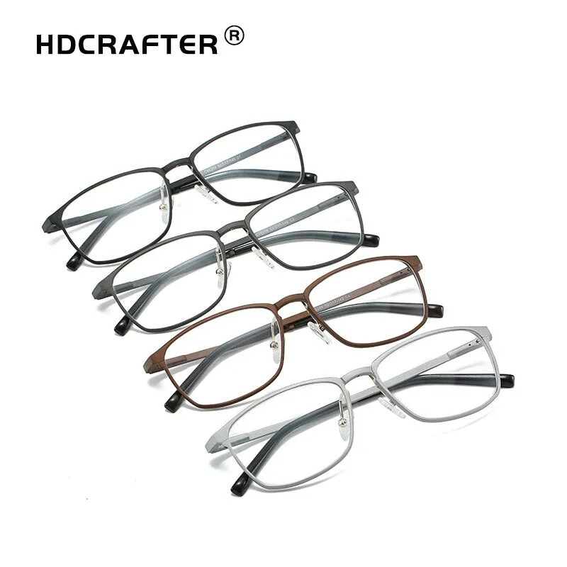 Hdcrafter Men's Full Rim Square Alloy Frame Eyeglasses P6266