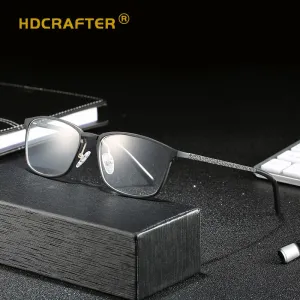 Hdcrafter Men's Full Rim Square Alloy Frame Eyeglasses P6266