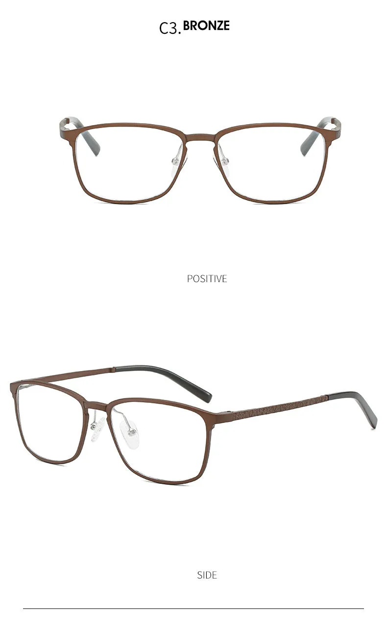 Hdcrafter Men's Full Rim Square Alloy Frame Eyeglasses P6266