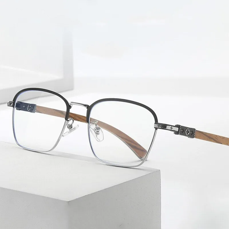 Hdcrafter Men's Full Rim Square Titanium Eyeglasses K0035