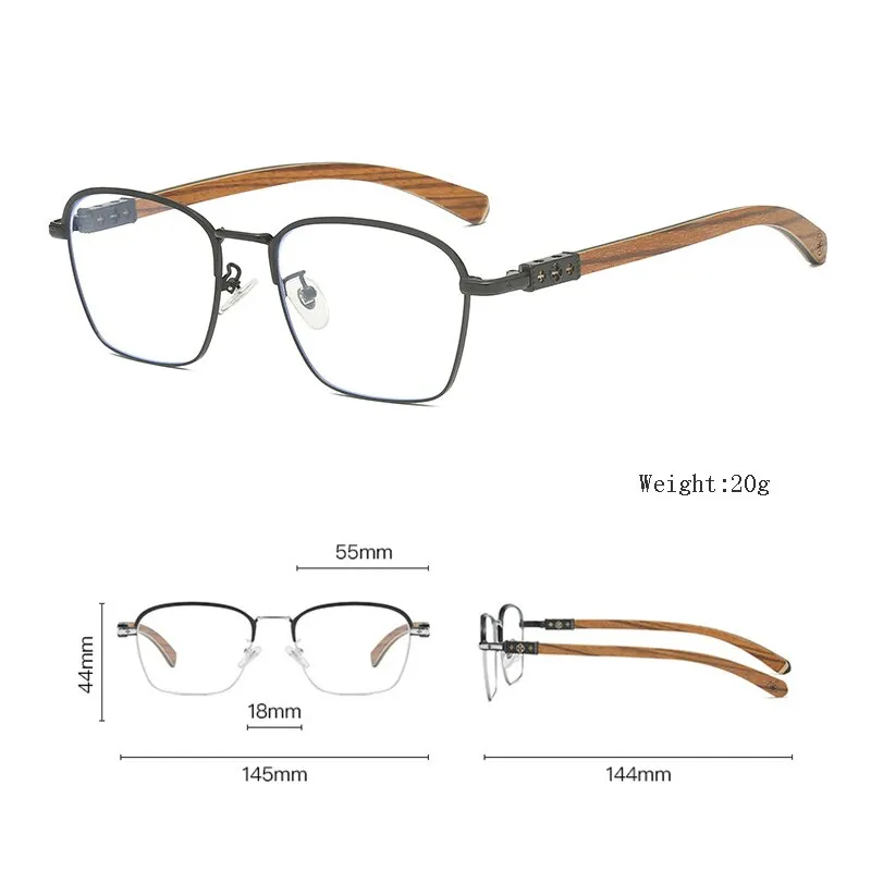 Hdcrafter Men's Full Rim Square Titanium Eyeglasses K0035