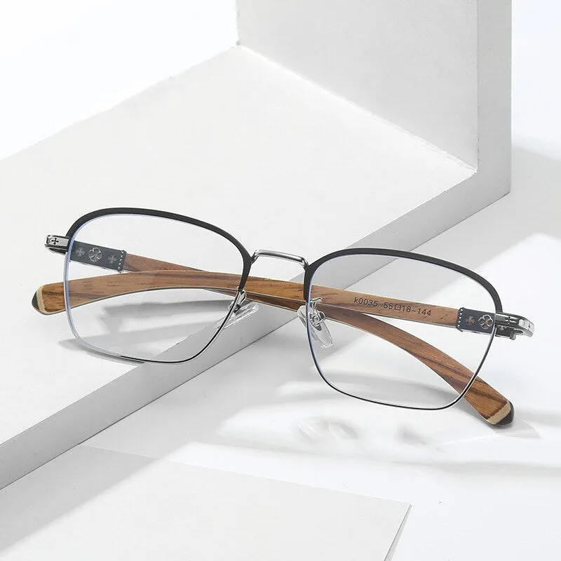Hdcrafter Men's Full Rim Square Titanium Eyeglasses K0035