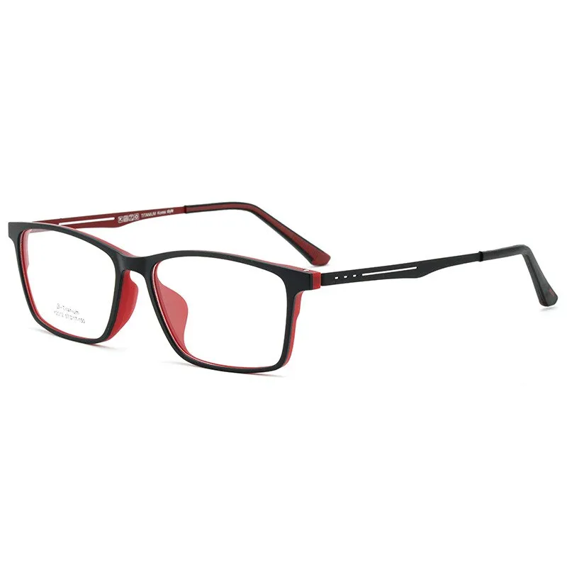 Hdcrafter Men's Full Rim Square Titanium Frame Eyeglasses Y2012