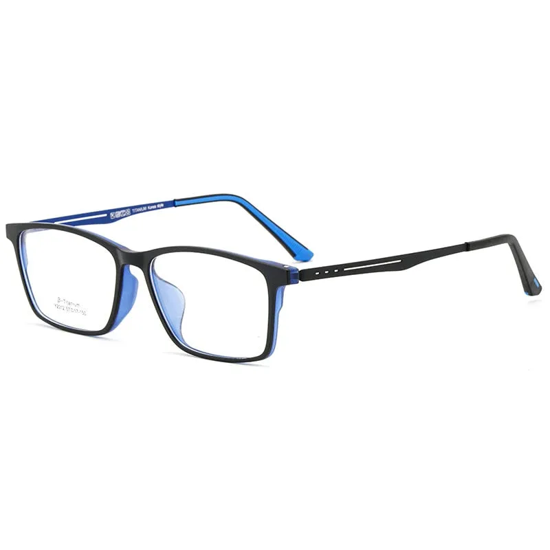 Hdcrafter Men's Full Rim Square Titanium Frame Eyeglasses Y2012