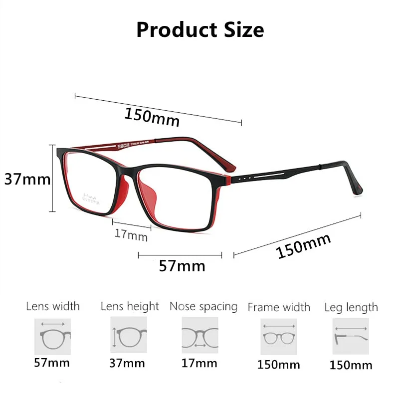 Hdcrafter Men's Full Rim Square Titanium Frame Eyeglasses Y2012