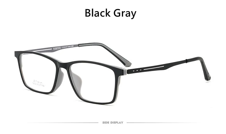 Hdcrafter Men's Full Rim Square Titanium Frame Eyeglasses Y2012