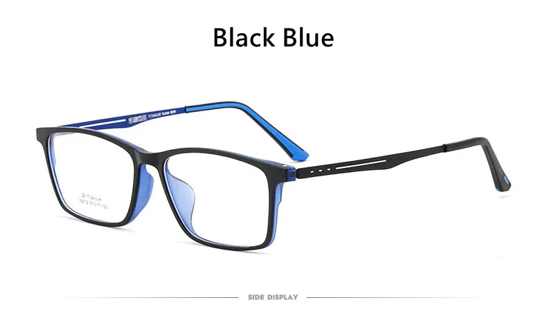 Hdcrafter Men's Full Rim Square Titanium Frame Eyeglasses Y2012