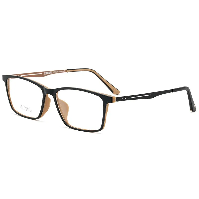 Hdcrafter Men's Full Rim Square Titanium Frame Eyeglasses Y2012