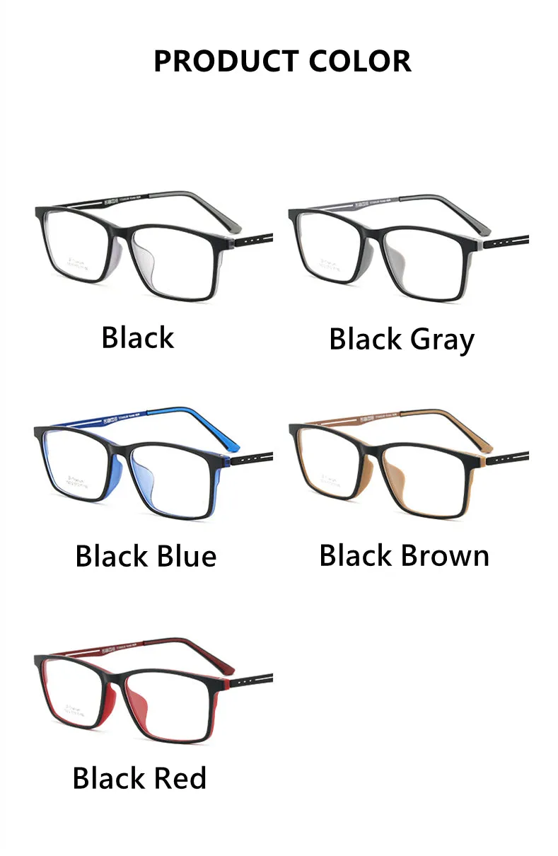 Hdcrafter Men's Full Rim Square Titanium Frame Eyeglasses Y2012