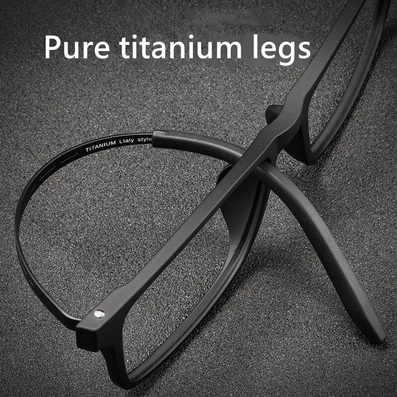 Hdcrafter Men's Full Rim Square TR 90 Titanium Frame Eyeglass 8822t