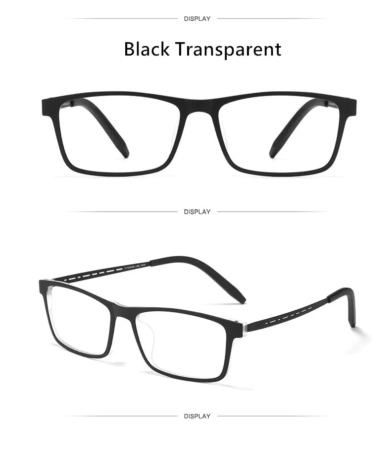 Hdcrafter Men's Full Rim Square TR 90 Titanium Frame Eyeglass 8822t