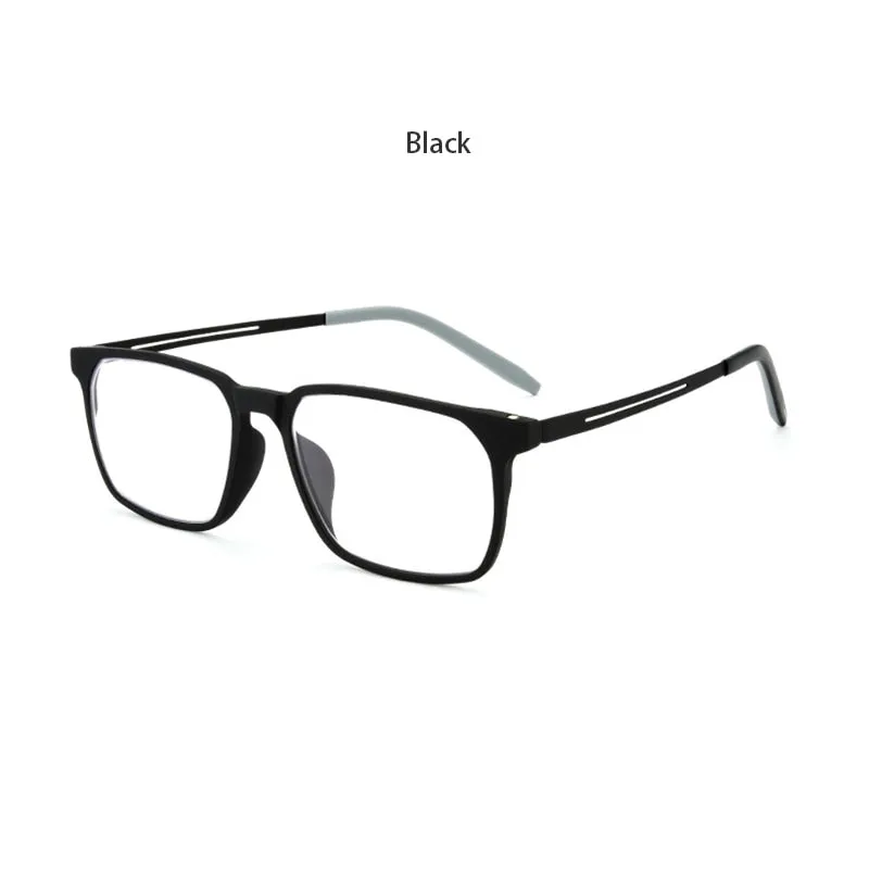 Hdcrafter Men's Full Rim Square Tr 90 Titanium Frame Eyeglasses 1601