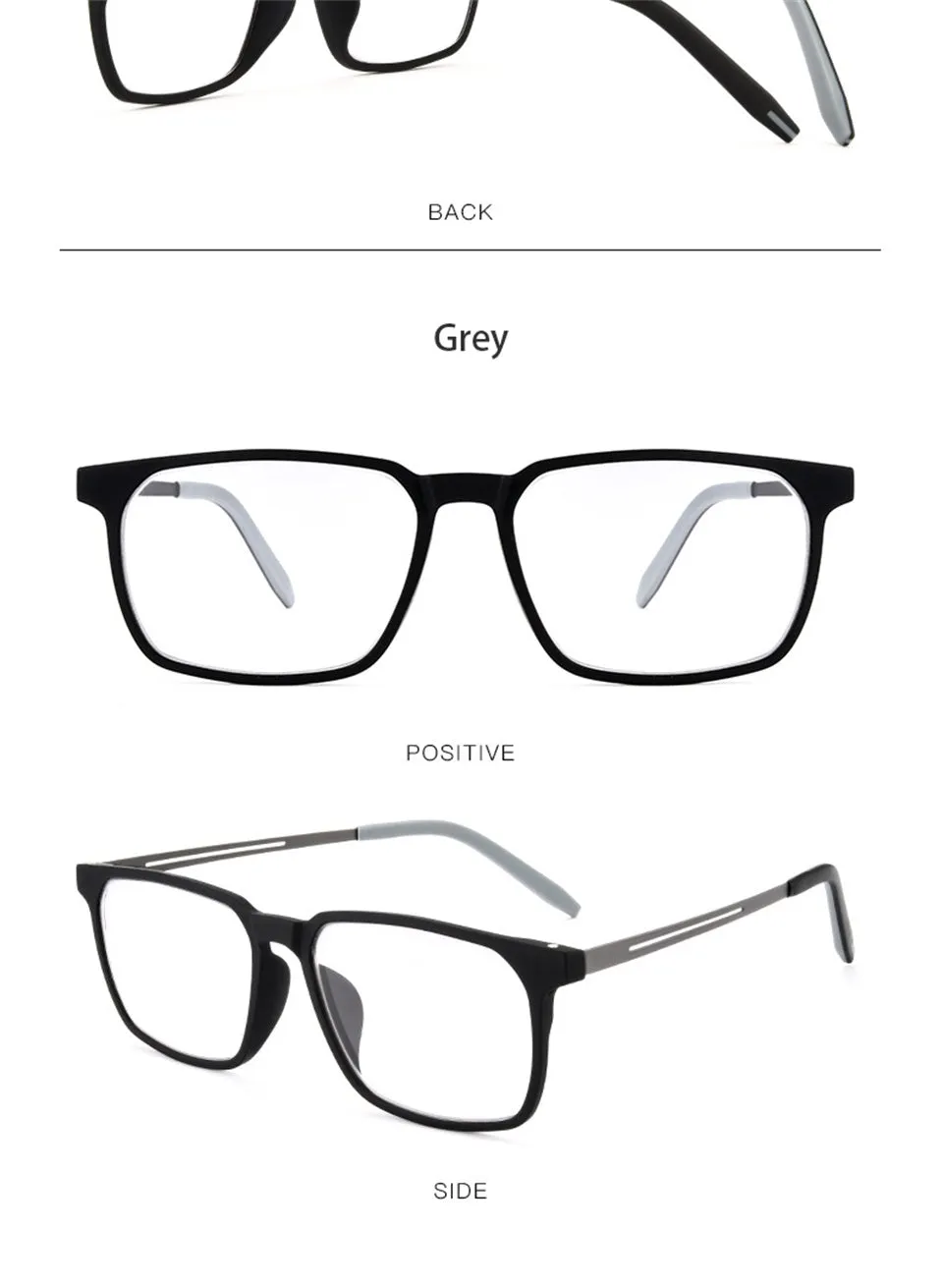 Hdcrafter Men's Full Rim Square Tr 90 Titanium Frame Eyeglasses 1601