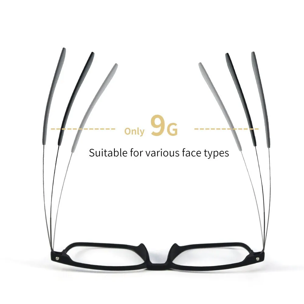 Hdcrafter Men's Full Rim Square Tr 90 Titanium Frame Eyeglasses 1601