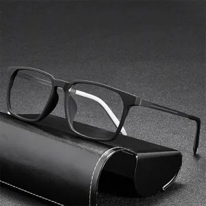 Hdcrafter Men's Full Rim Square Tr 90 Titanium Frame Eyeglasses 1601