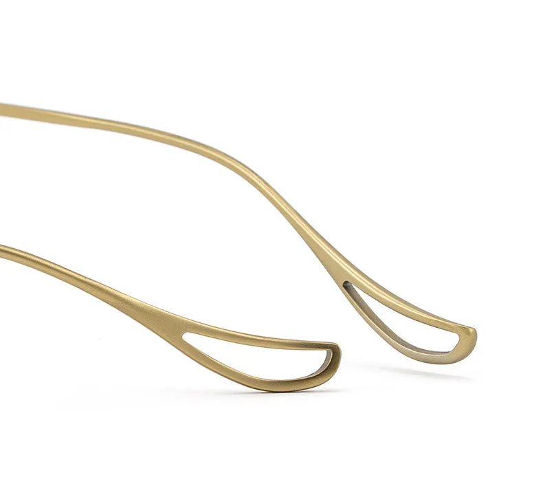 Hdcrafter Men's Rimless Rectangle Titanium Frame Eyeglasses 8808
