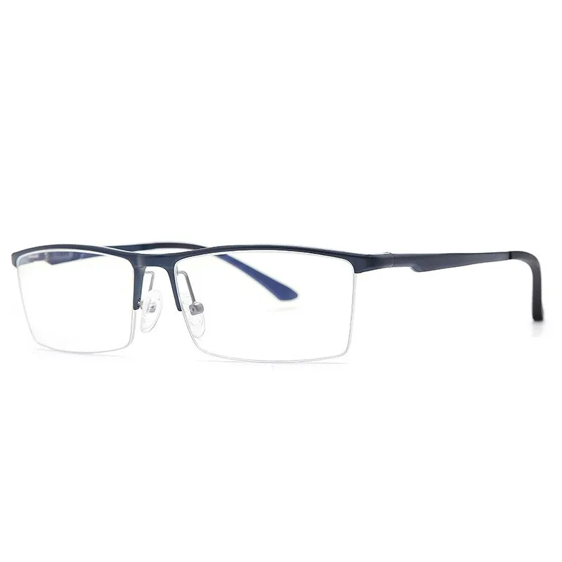 Hdcrafter Men's Semi Rim Square Aluminum Magnesium Eyeglasses 8826