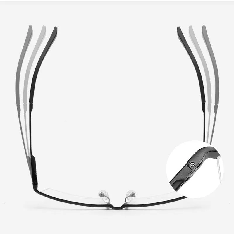 Hdcrafter Men's Semi Rim Square Aluminum Magnesium Eyeglasses 8826