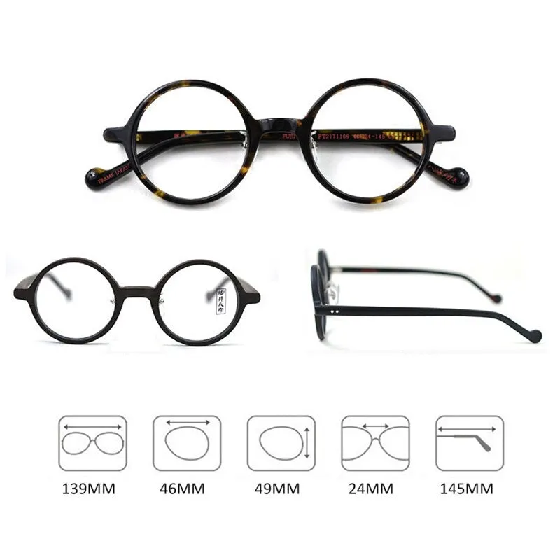 Hdcrafter Unisex Full Rim Round Acetate Eyeglasses Pt2171109