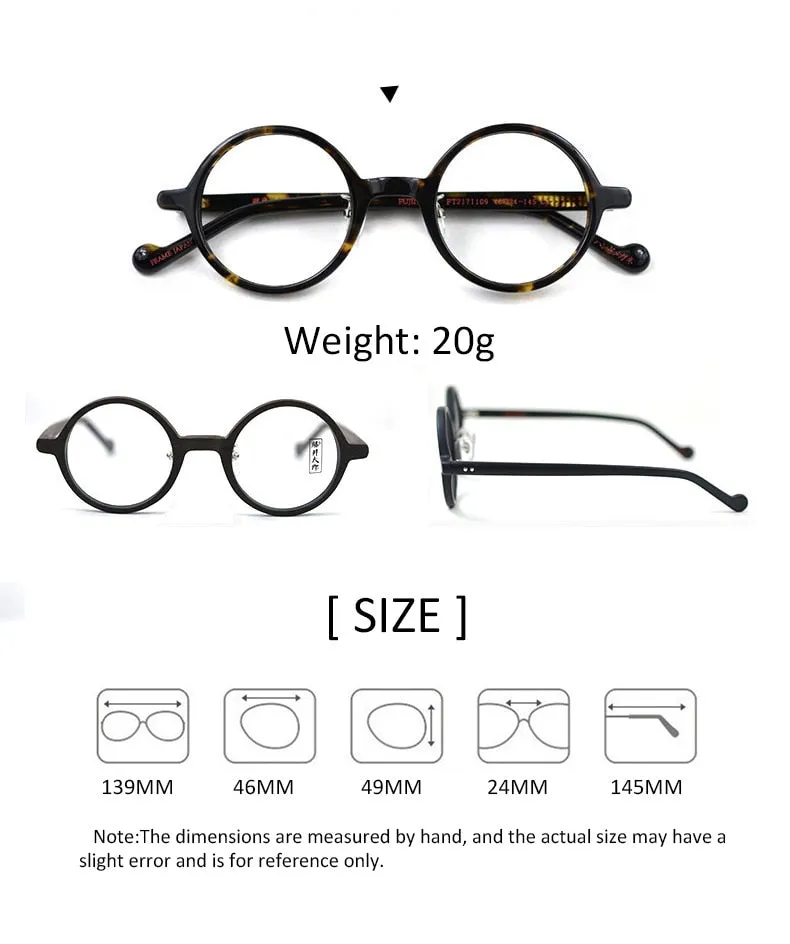 Hdcrafter Unisex Full Rim Round Acetate Eyeglasses Pt2171109