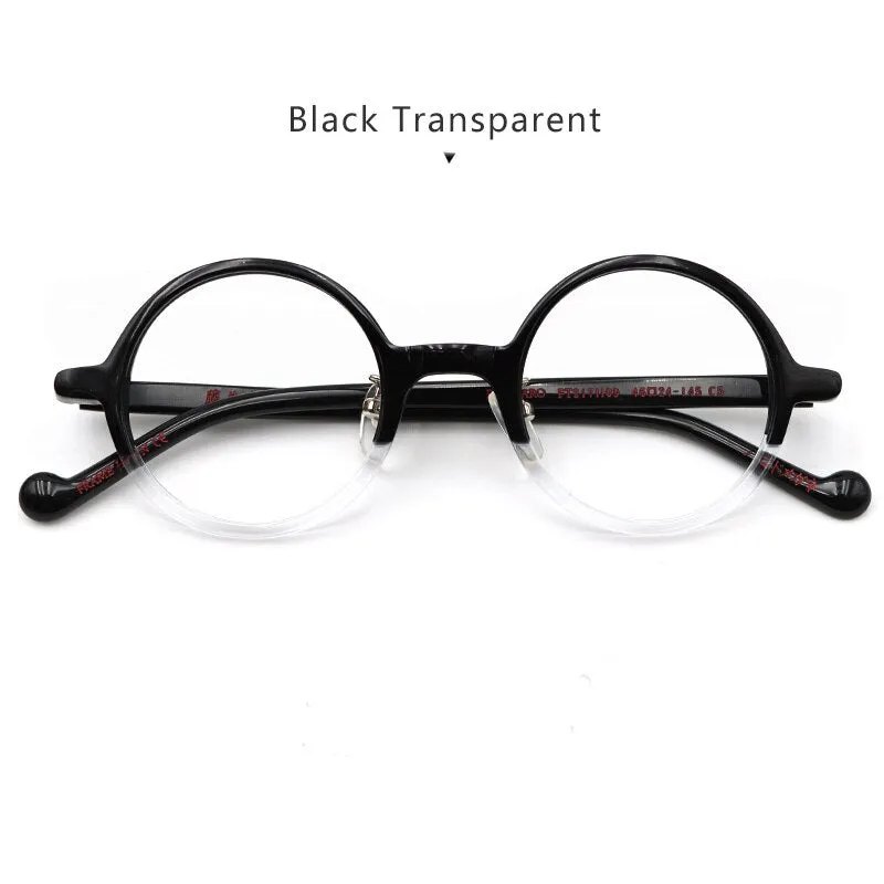 Hdcrafter Unisex Full Rim Round Acetate Eyeglasses Pt2171109