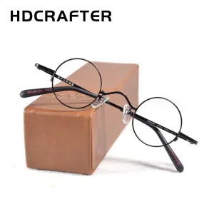Hdcrafter Unisex Full Rim Round Titanium Alloy Eyeglasses Ft2219