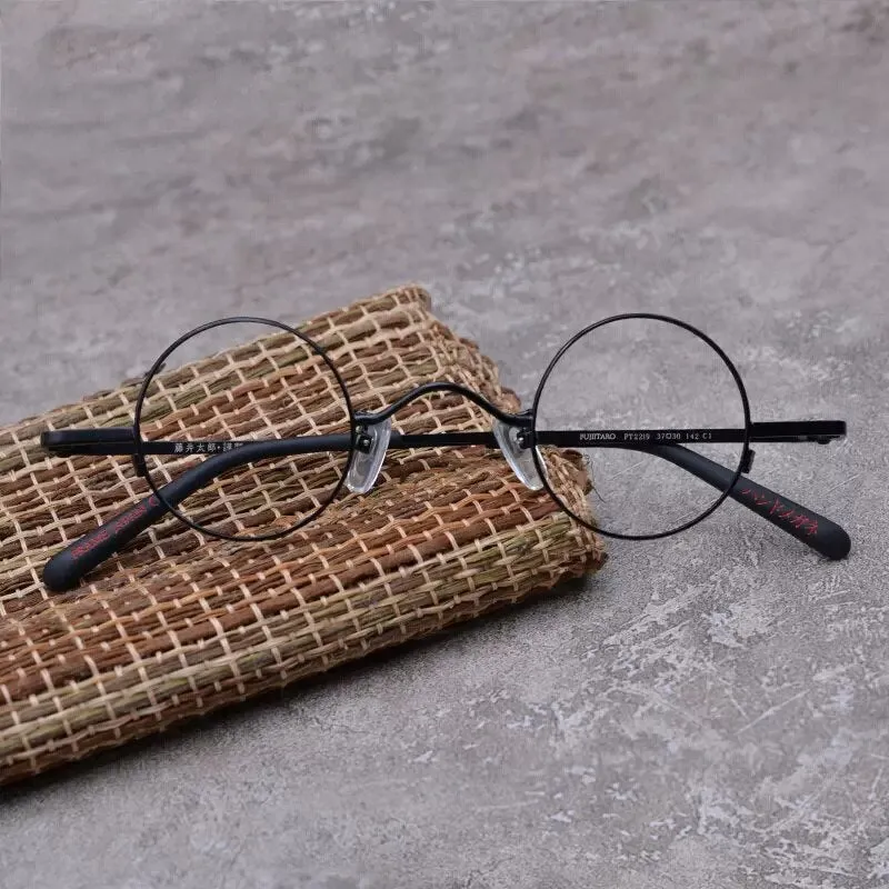 Hdcrafter Unisex Full Rim Round Titanium Alloy Eyeglasses Ft2219