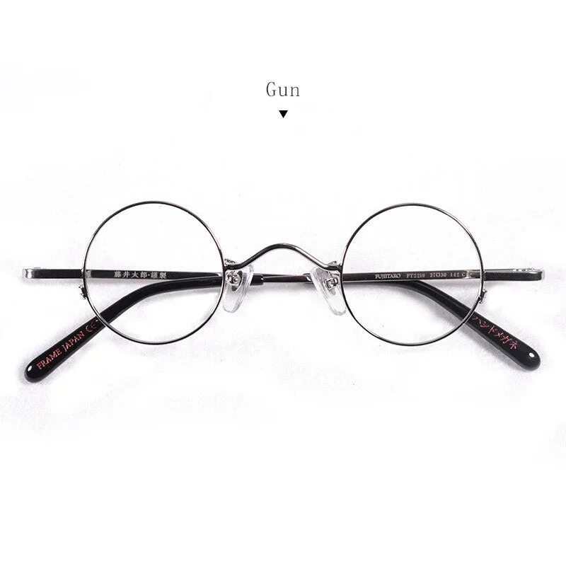 Hdcrafter Unisex Full Rim Round Titanium Alloy Eyeglasses Ft2219