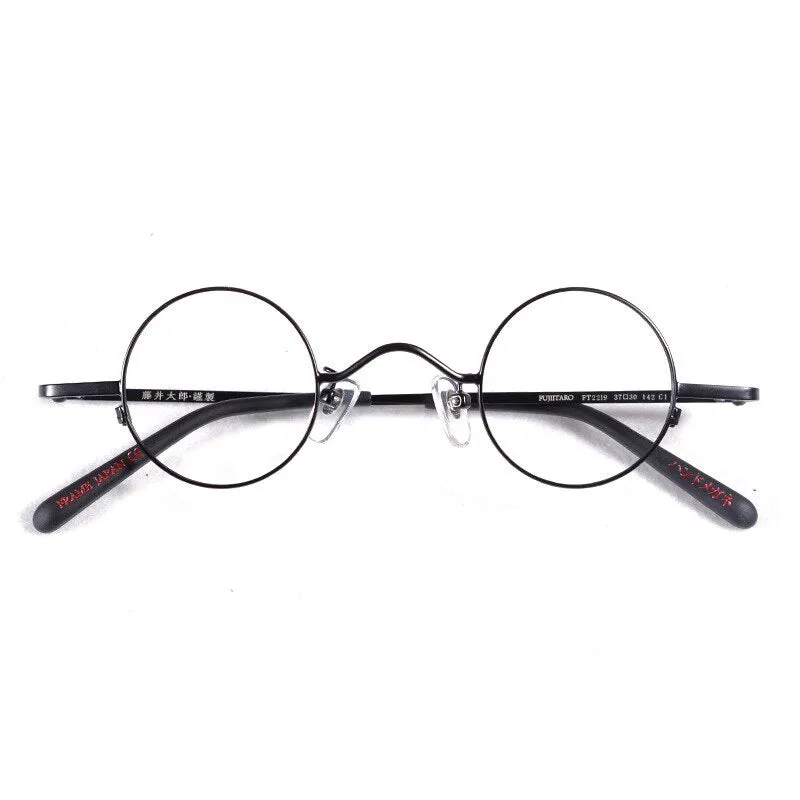 Hdcrafter Unisex Full Rim Round Titanium Alloy Eyeglasses Ft2219