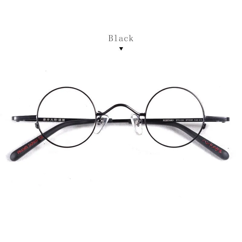 Hdcrafter Unisex Full Rim Round Titanium Alloy Eyeglasses Ft2219