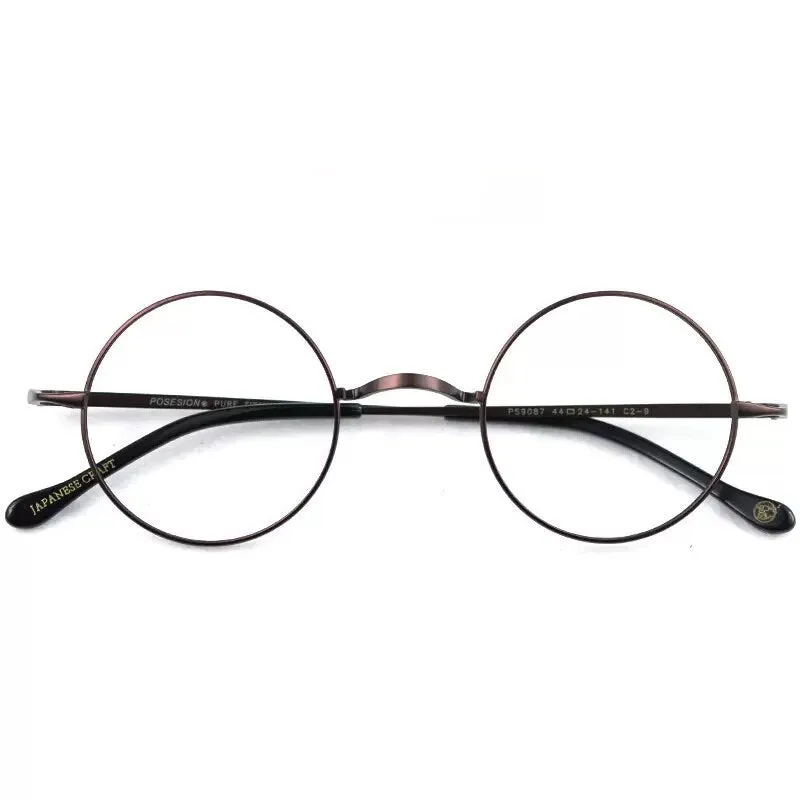 Hdcrafter Unisex Full Rim Round Titanium Eyeglasses