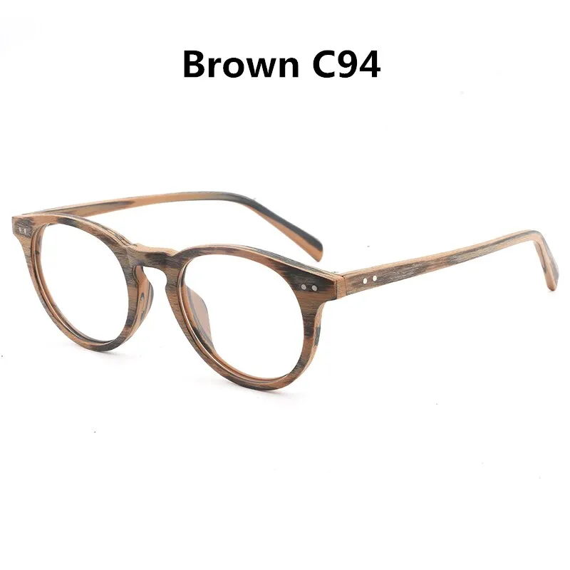 Hdcrafter Unisex Full Rim Round Wood Frame Eyeglasses Lhb030