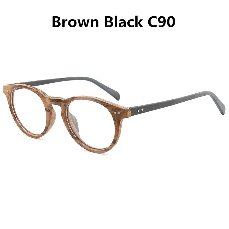 Hdcrafter Unisex Full Rim Round Wood Frame Eyeglasses Lhb030