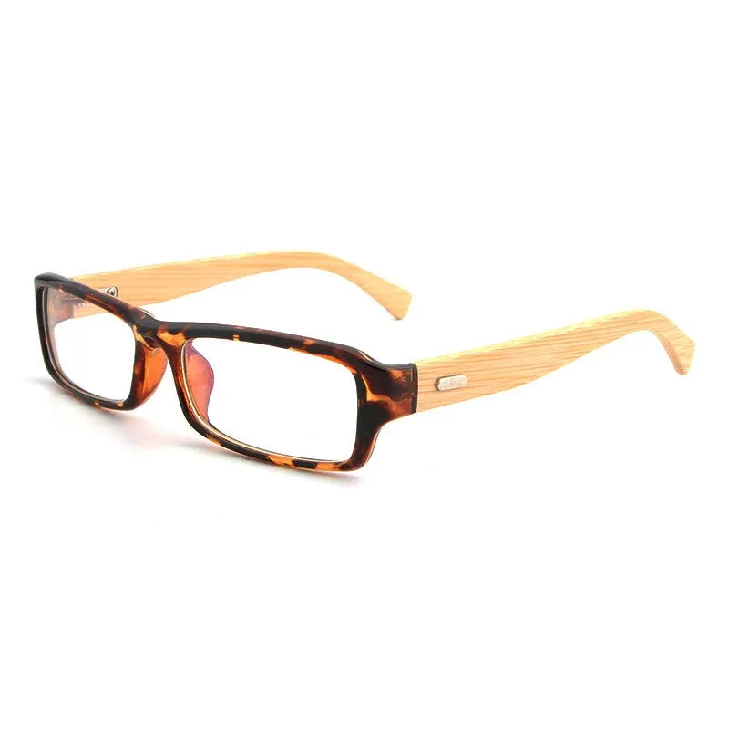 Hdcrafter Unisex Full Rim Square Bamboo Wood Eyeglasses 6811