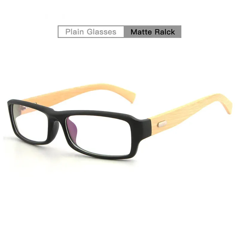 Hdcrafter Unisex Full Rim Square Bamboo Wood Eyeglasses 6811