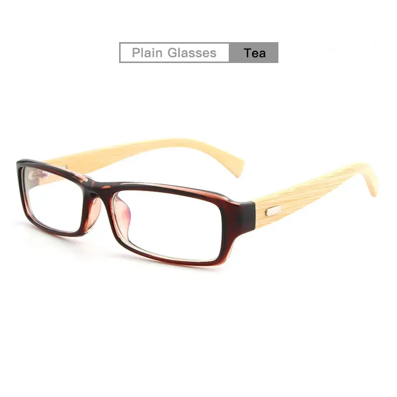 Hdcrafter Unisex Full Rim Square Bamboo Wood Eyeglasses 6811