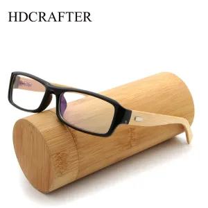 Hdcrafter Unisex Full Rim Square Bamboo Wood Eyeglasses 6811