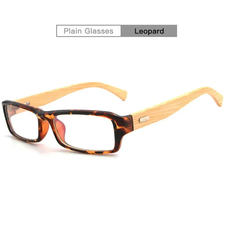 Hdcrafter Unisex Full Rim Square Bamboo Wood Eyeglasses 6811