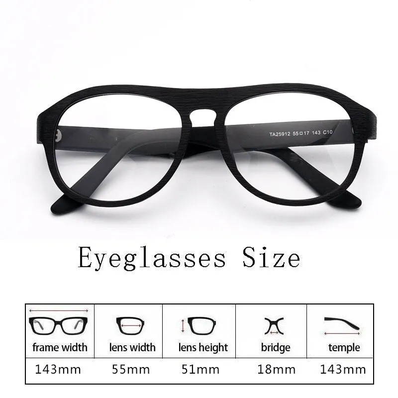 Hdcrafter Unisex Full Rim Square Bamboo Wood Eyeglasses Ta25912