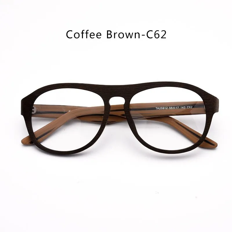 Hdcrafter Unisex Full Rim Square Bamboo Wood Eyeglasses Ta25912