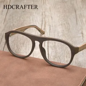 Hdcrafter Unisex Full Rim Square Bamboo Wood Eyeglasses Ta25912