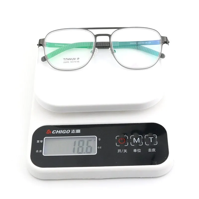 Hdcrafter Unisex Full Rim Square Double Bridge Titanium Eyeglasses 2202
