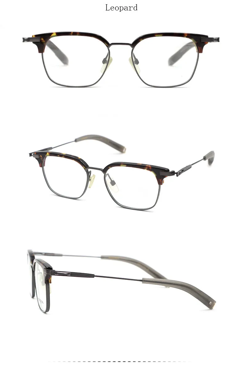 Hdcrafter Unisex Full Rim Square Titanium Frame Eyeglasses Ps7399