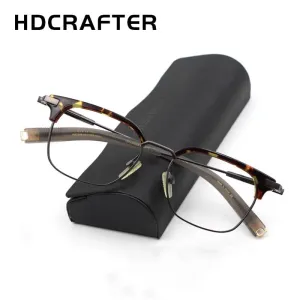Hdcrafter Unisex Full Rim Square Titanium Frame Eyeglasses Ps7399