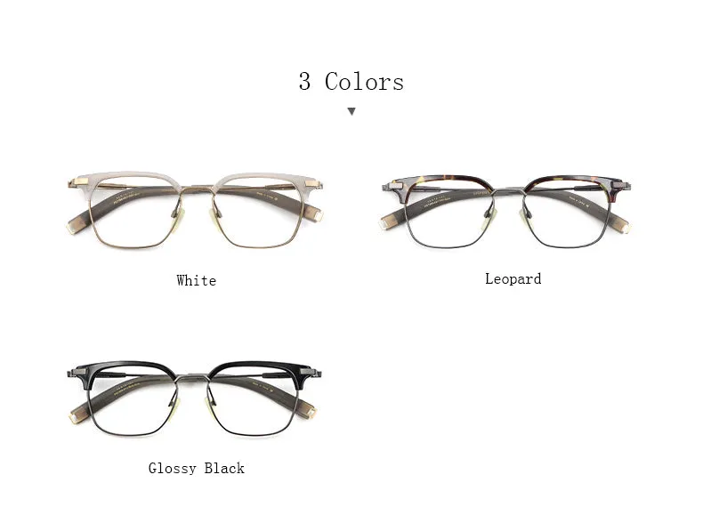 Hdcrafter Unisex Full Rim Square Titanium Frame Eyeglasses Ps7399