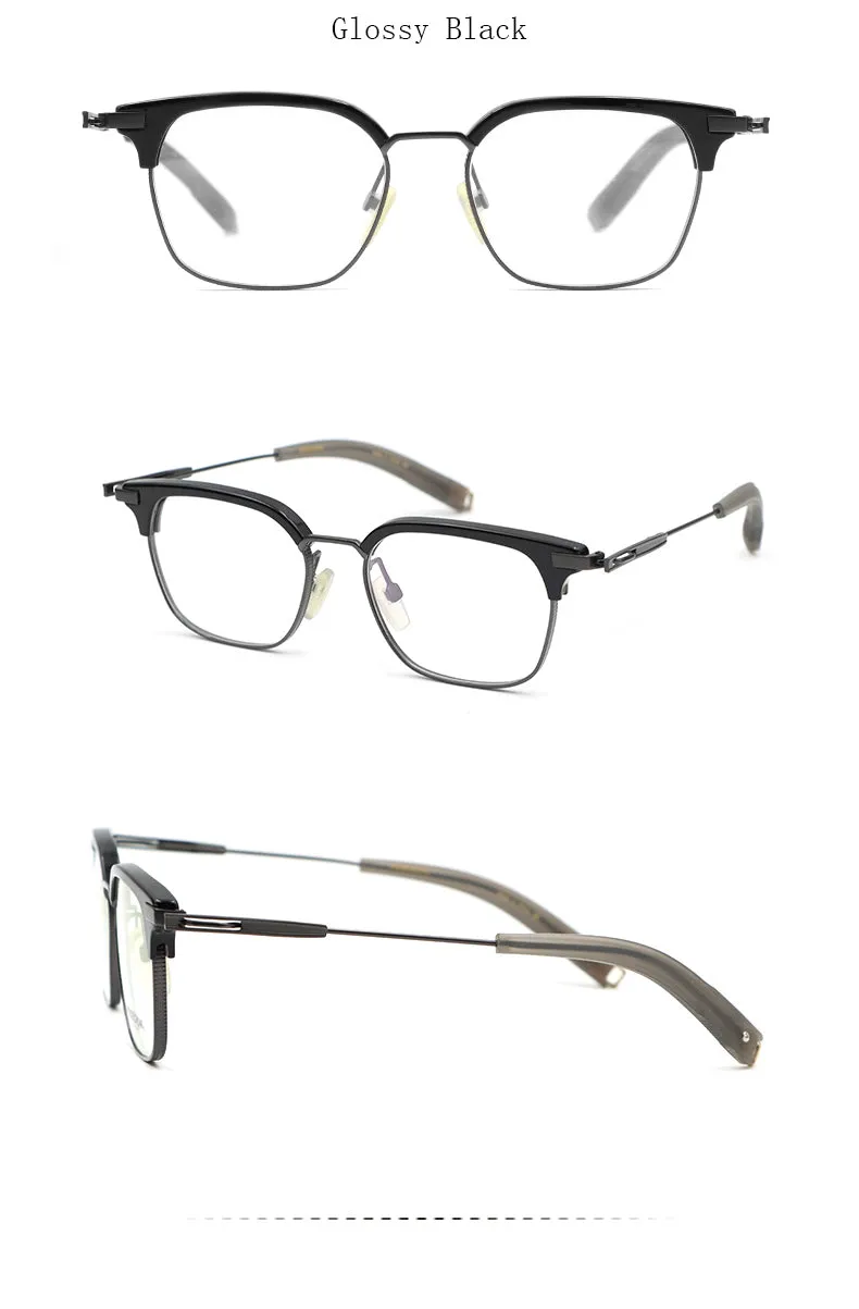 Hdcrafter Unisex Full Rim Square Titanium Frame Eyeglasses Ps7399